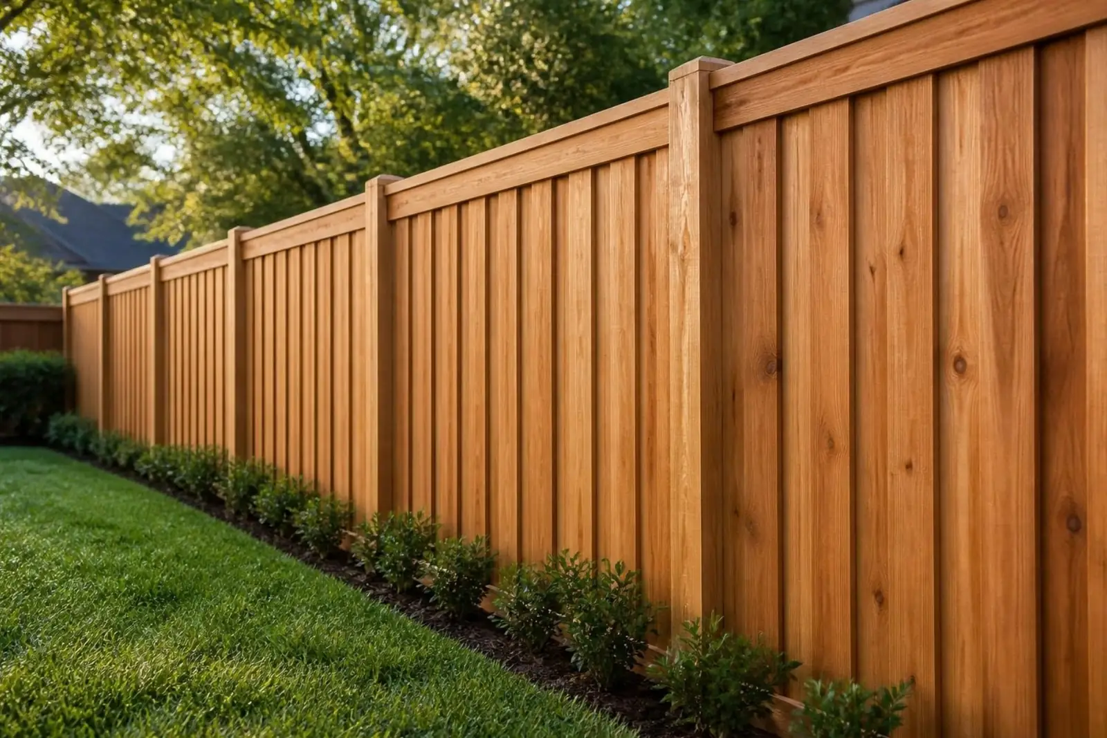 Board-on-board cedar fence